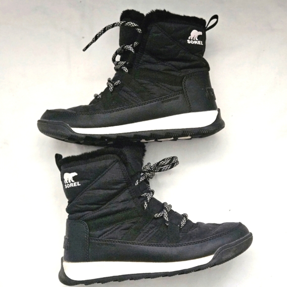 Sorel Whitney ll Sport lace up Black  Waterproof SnowBoot Sz 6 US - Picture 2 of 11